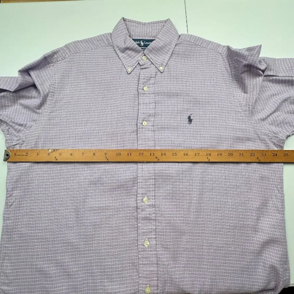 Ralph Lauren Shirt Mens 15 1/2-33 Purple Long Sleeve Button Up Yarmouth Preppy - Picture 8 of 11